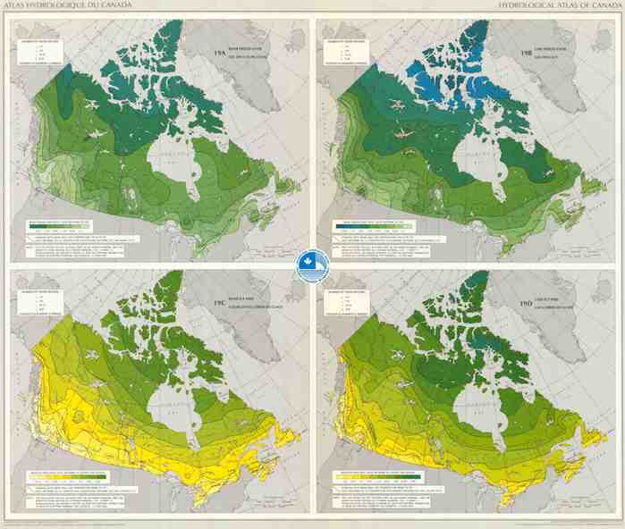 Hydrological Atlas of Canada lake and river ice map