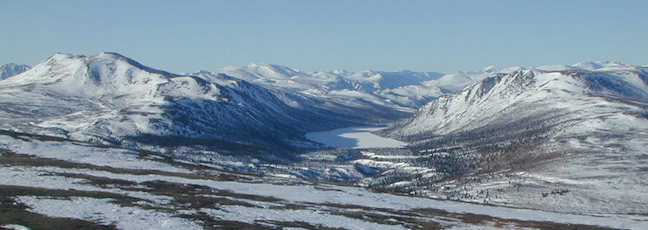 Desolate snow covered tundra