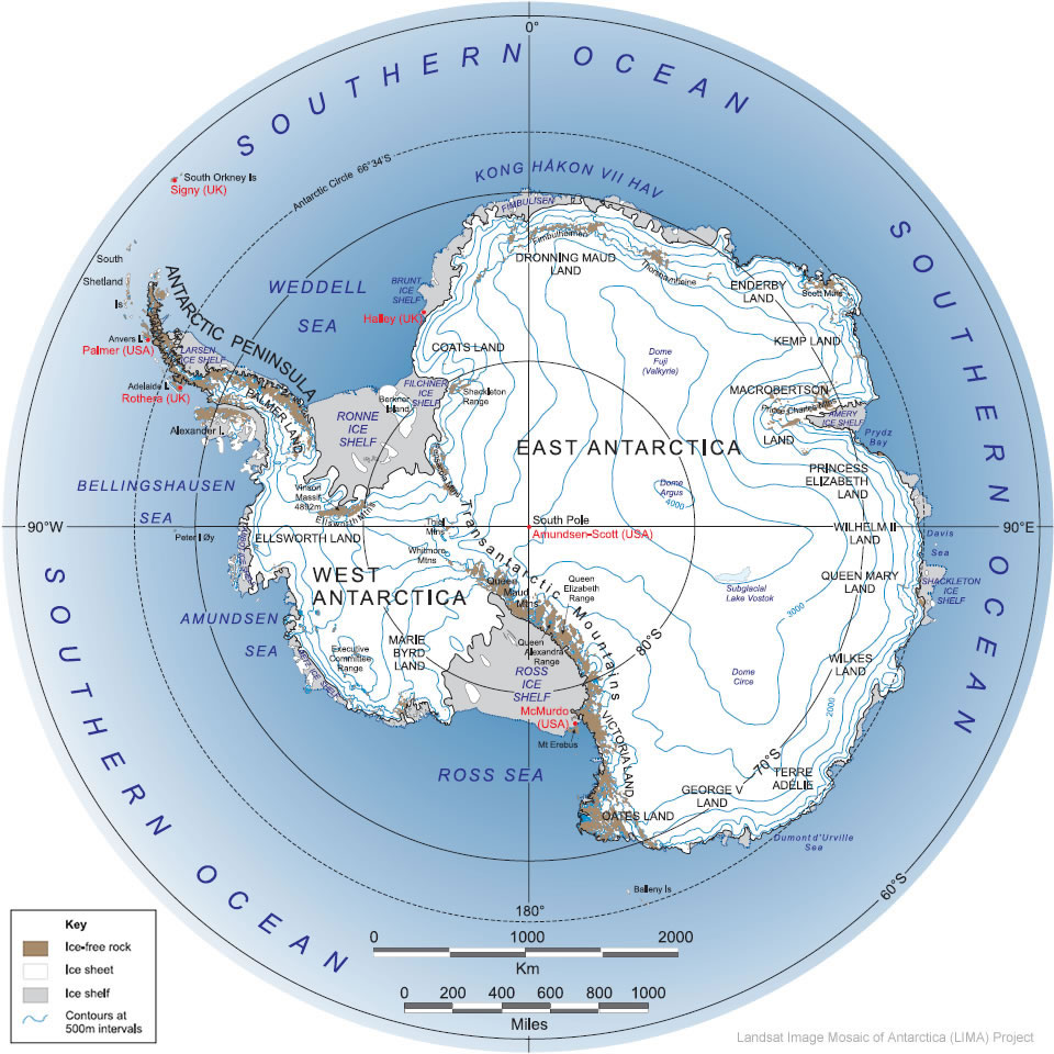 Landsat Image Mosaic of Antarctica Project Antarctic Glacier distribution map